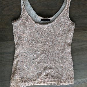 Roberto Collins pink beaded knit tank